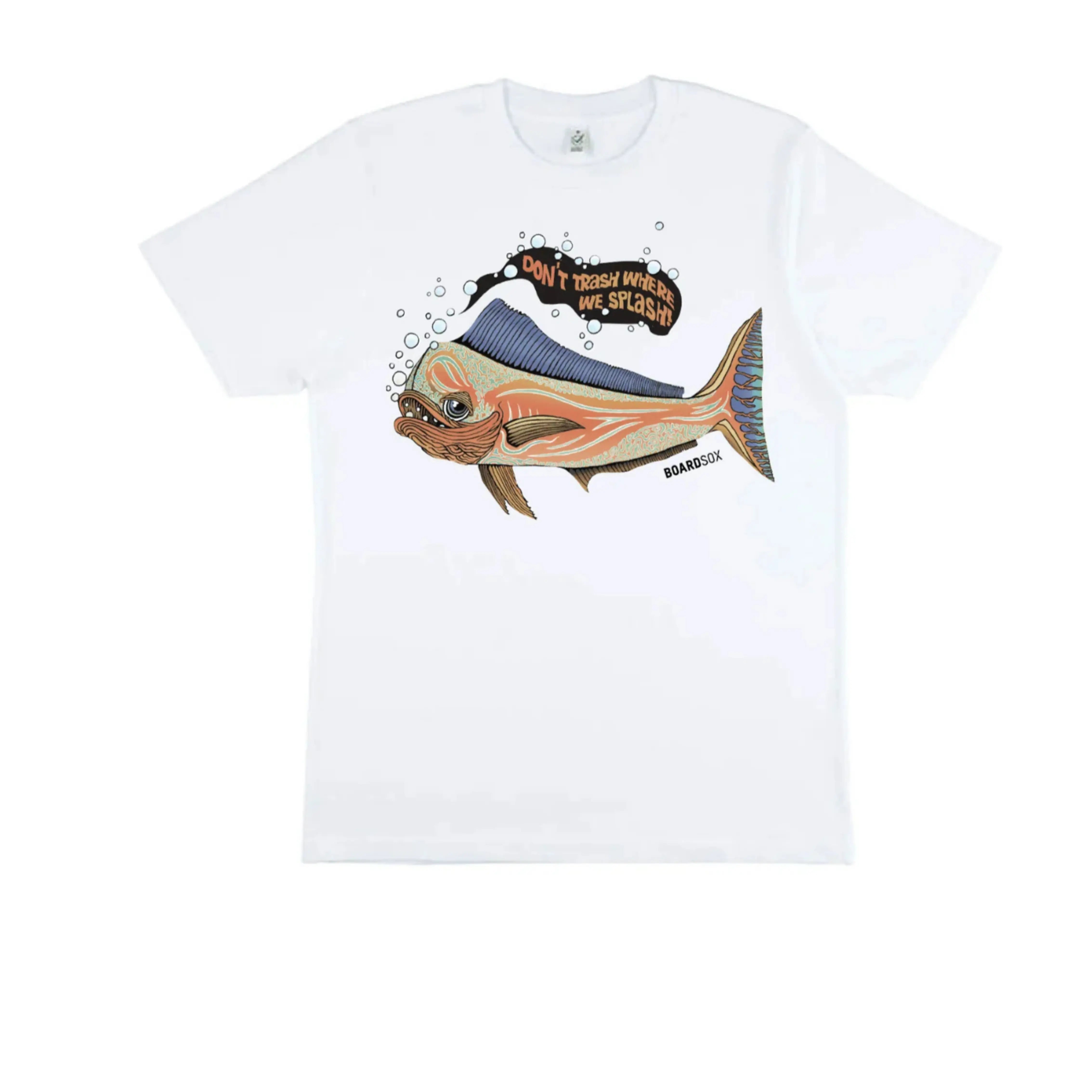 Boardsox “Don’t Trash Where We Splash” Tee | Eco Surf T-Shirt - BOARDSOX®Clothing