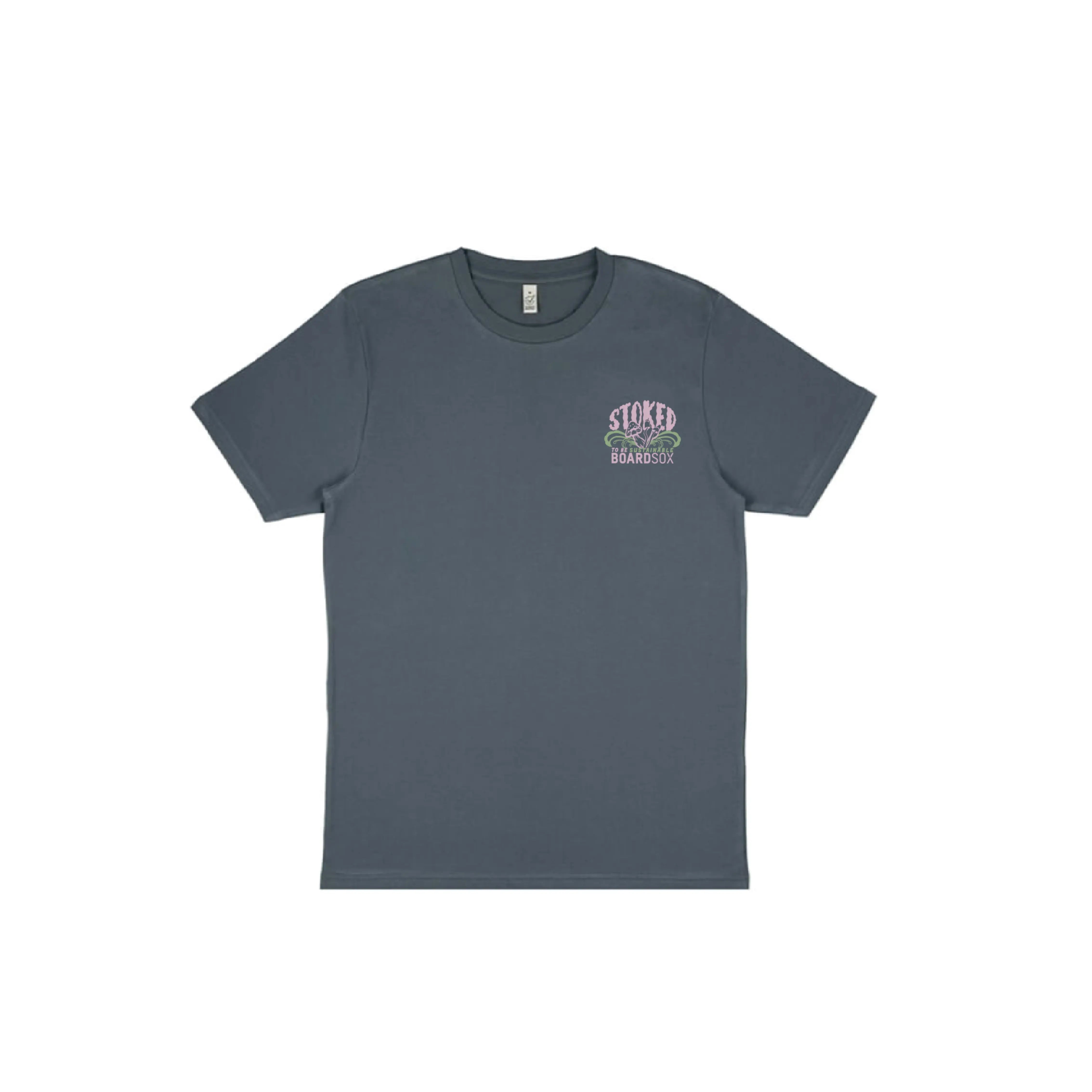 Stoked To be Sustainable T-Shirt - Charcoal BOARDSOX® Australia