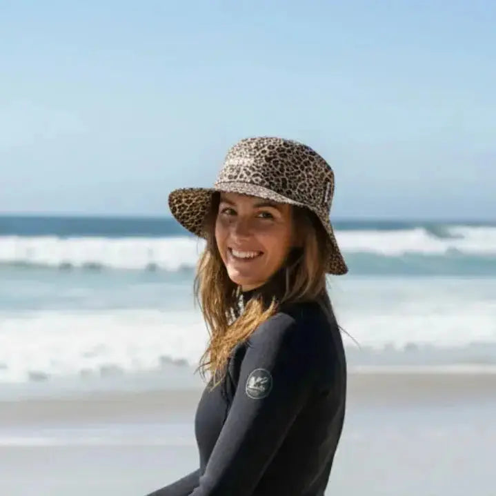 The JAXIE - Leopard print surf Hat BOARDSOX® Australia