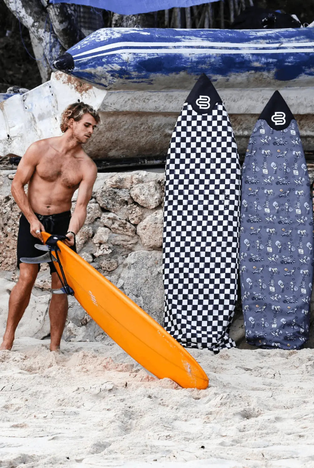 Checks - Boardsox Canvas Surfboard Cover – Mid length Surfboard - BOARDSOX®BoardSox Surfboard Cover