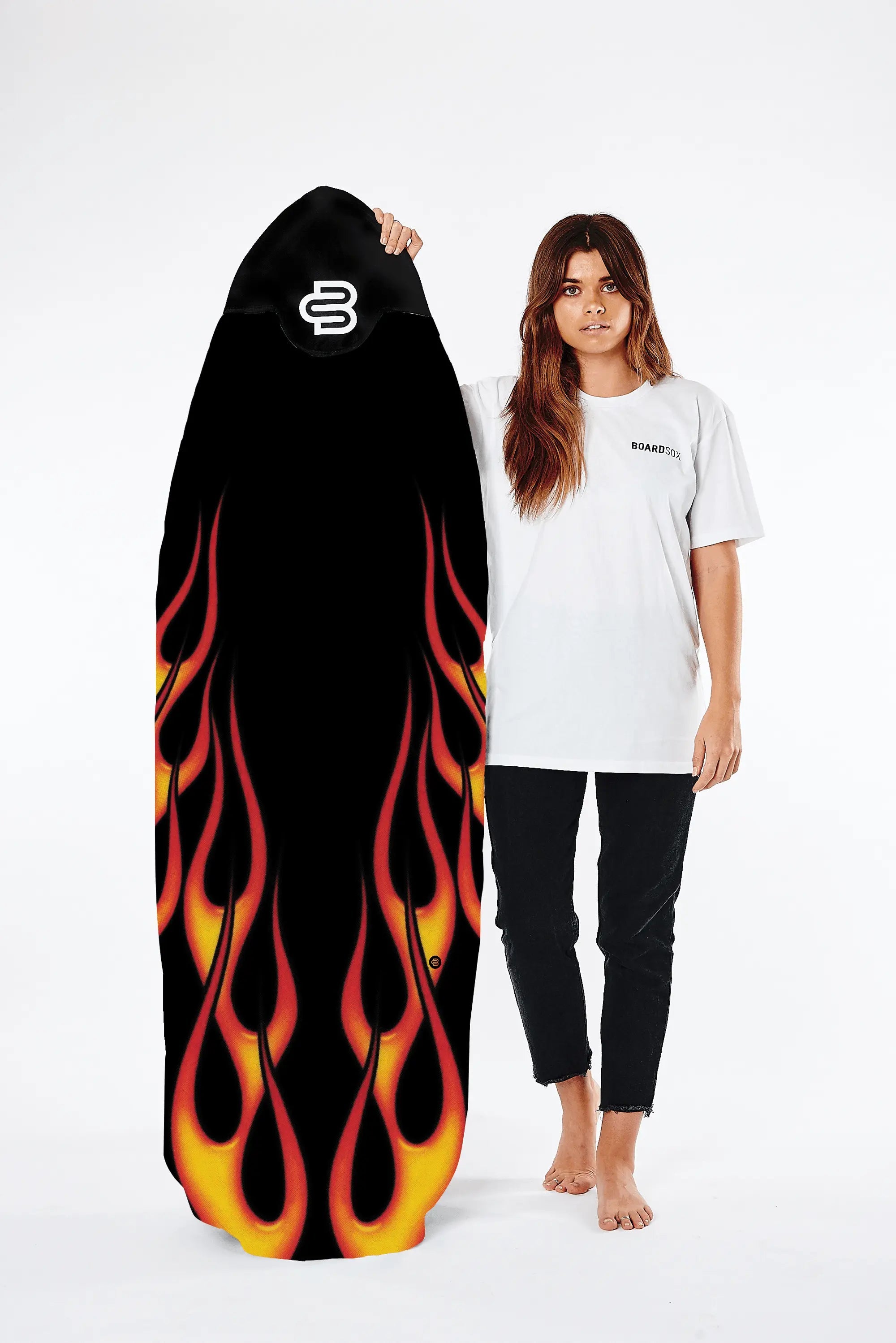 Flames -  Boardsox Canvas Surfboard Cover – Mid length Surfboard   - BOARDSOX®BoardSox Surfboard Cover