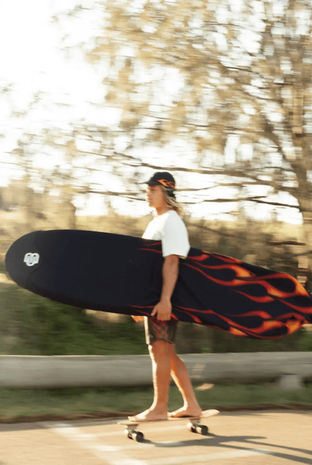Flames -  Boardsox Canvas Surfboard Cover – Mid length Surfboard   - BOARDSOX®BoardSox Surfboard Cover