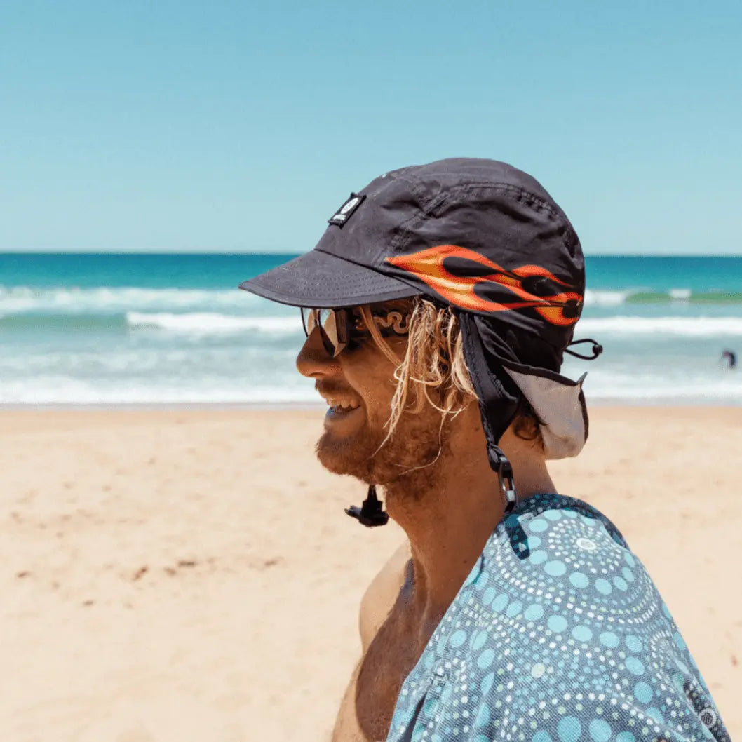 Flames Boardsox Surf CAP + Hard Shell Insert - BOARDSOX®Hat